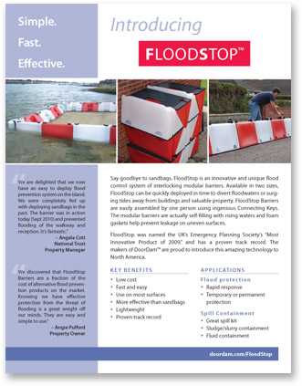 Door Dam/FloodStop flyer front